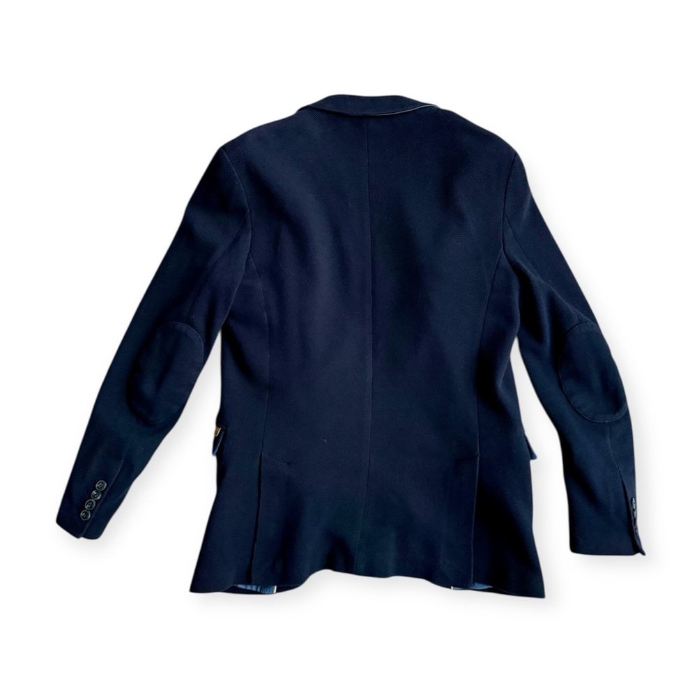 Zara Man Navy Blue Textured Slim Fit Blazer Jacket Sports Coat - Size M - Picture 3 of 3